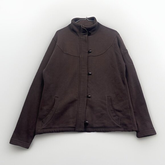 Columbia Polar Fleece Jacket Women’s Sz L Brown Button Up Outdoor Hiking Casual - Picture 1 of 16